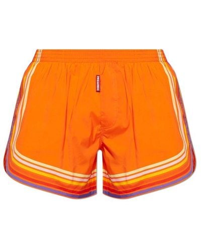 DSquared² Striped Swim Shorts - Orange