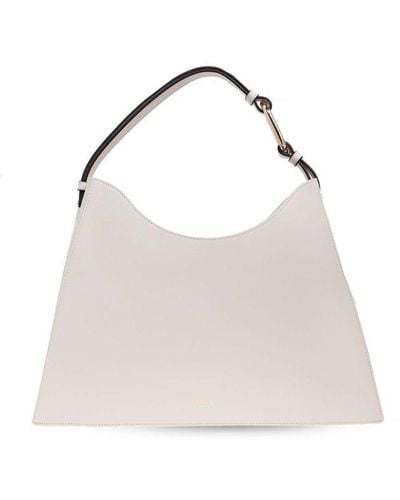 Furla Nuvola Arch-motif Logo Printed Shoulder Bag - White