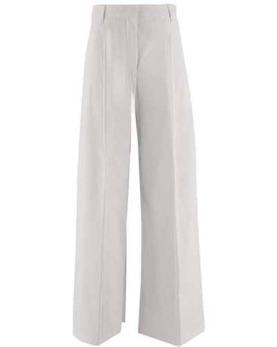 Sportmax Oversized Low-waisted Trousers - White