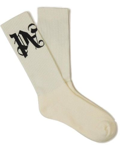 Palm Angels Monogram Jacquard Socks - White