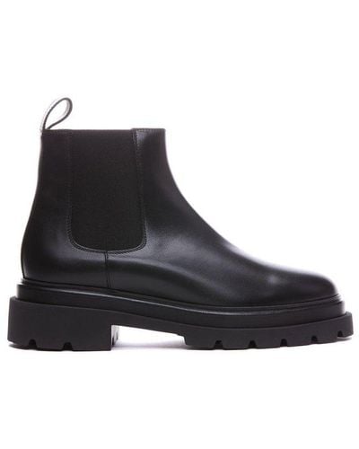 Santoni Round-toe Slip-on Ankle Boots - Black