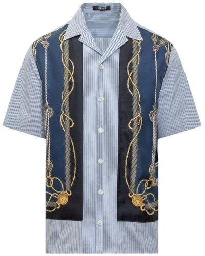 Versace Informal Short-sleeved Shirt - Blue