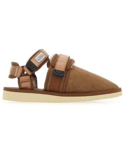 Suicoke Double Strapped Shearling Sandals - Brown