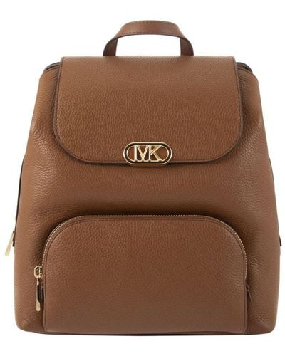 MICHAEL Michael Kors Logo Plaque Fold-over Backpack - Brown