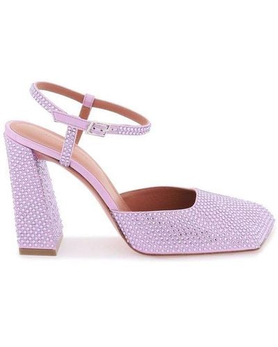 AMINA MUADDI Charlotte Crystal Embellished Court Shoes - Pink