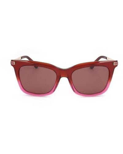 Jimmy Choo Rectangle Frame Sunglasses - Red