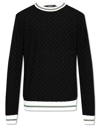 Versace Round Neck Sweater, - Black