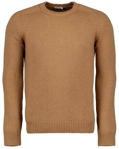 Saint Laurent Crewneck Long-sleeved Sweater - Brown