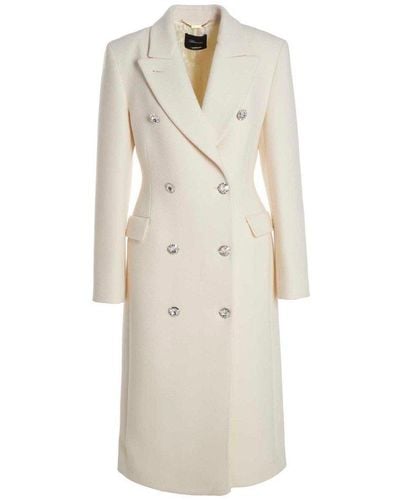 Blumarine Double-breasted Buttoned Coat - White