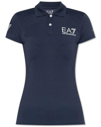 EA7 Polo Shirt With Logo - Blue