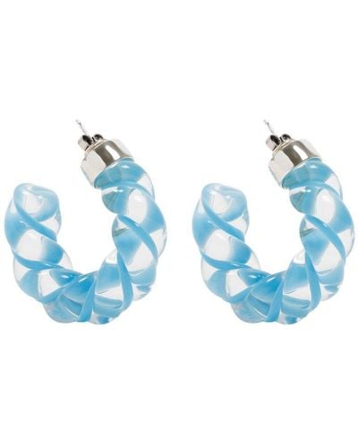 Bottega Veneta Silver Earrings Jewelry - Blue