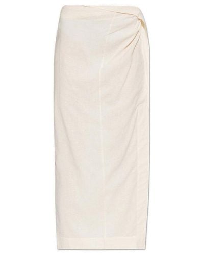 Jacquemus Knot-detail Side Slit Pencil Skirt - White