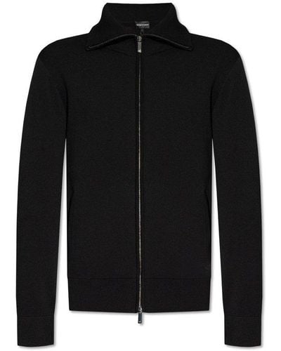 Emporio Armani Zip-Up Sweater - Black