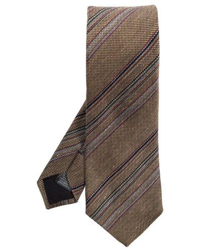 Paul Smith Linen Tie - Brown