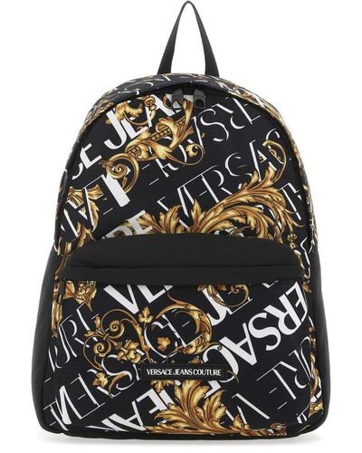 Versace Polyester Backpack - Black