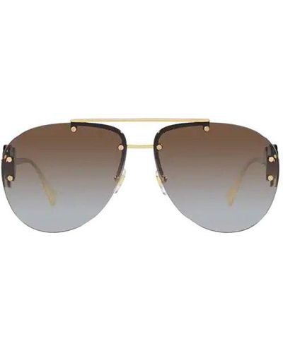 Versace Pilot Frame Sunglasses - Metallic