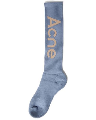 Acne Studios Intarsia-knit Ankle-length Socks - Blue