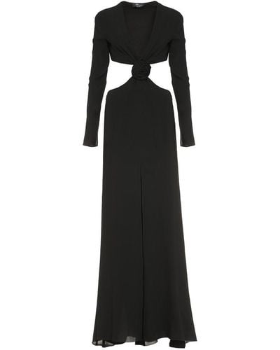 Blumarine Long Dress With Cut-out Detail - Black