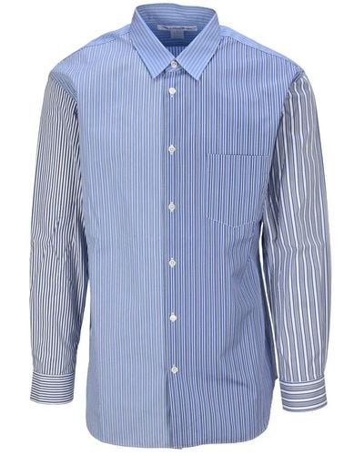 Comme des Garçons Multi-stripe Printed Buttoned Shirt - Blue