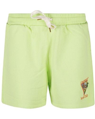 Casablancabrand Tennis Club Embroidered Drawstring Shorts - Green