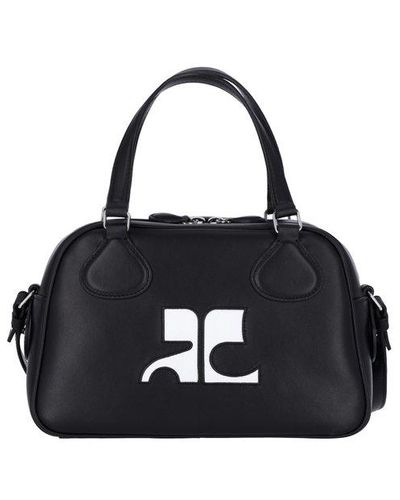 Courreges Reedition Bowling Zip-up Shoulder Bag - Black