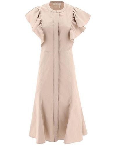 Chloé Ruffled Dress - Natural