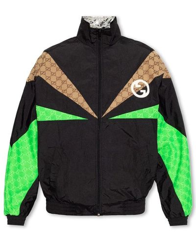 Gucci GG Monogram Highneck Track Jacket - Green