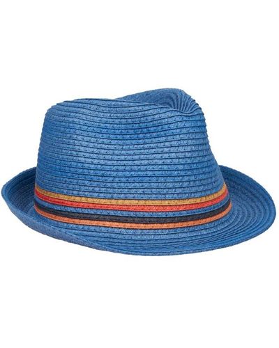 Paul Smith Artist Stripe Trilby Hat - Blue