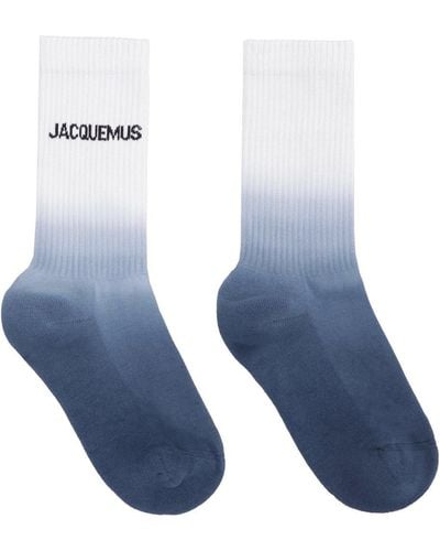 Jacquemus Les Chaussettes Logo Intarsia Gradient Socks - Blue
