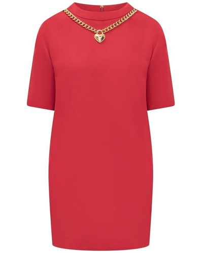 Moschino Chain And Heart Dress - Red
