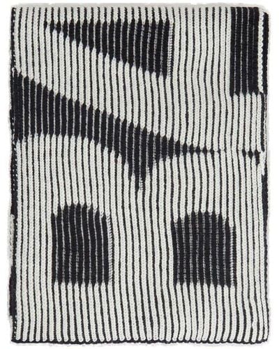 Balenciaga Logo Knitted Reversible Scarf - Gray