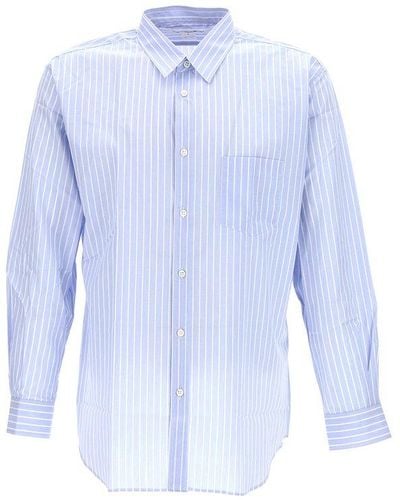 Comme des Garçons Pocket Patch Striped Shirt - Blue
