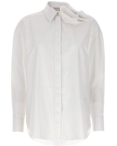 Alexander McQueen Draped Detail Shirt Shirt - White