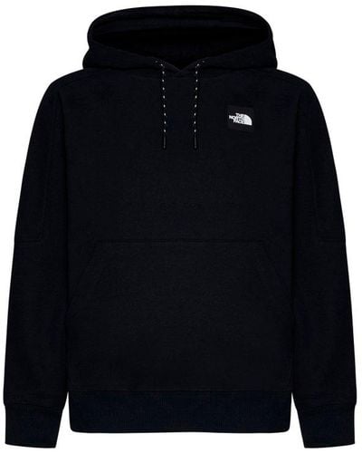 The North Face Logo Patch Drawstring Hoodie - Blue