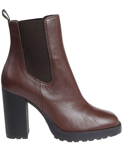 Hogan Pointy-toe High-knee Boots - Brown