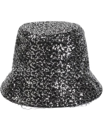 Maison Michel Souna Veil Sequins Hat - Grey
