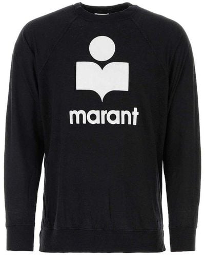 Isabel Marant Logo Printed Long-sleeved Sweatshirt - Black