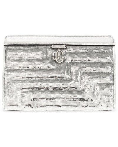 Jimmy Choo ‘Avenue’ Clutch With Sequins - Gray