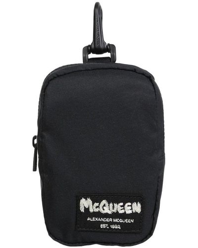 Alexander McQueen Tag Mini Headphone Pouch - Black