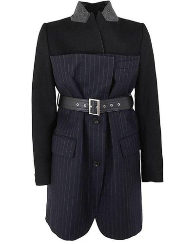 Sacai Black Outerwear Jacket - Blue