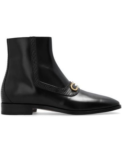 Gucci Leather Ankle Boots - Black