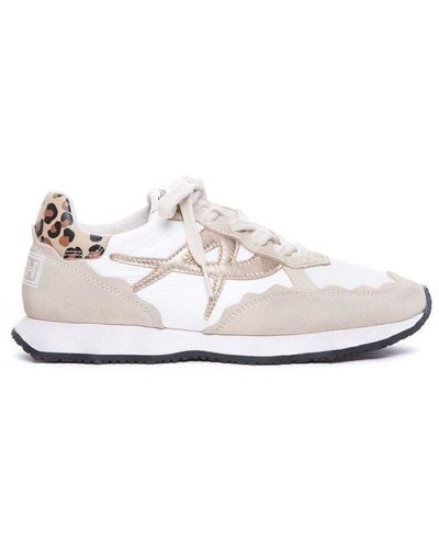 Ash Round-toe Lace-up Sneakers - White