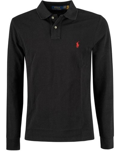 Polo Ralph Lauren Long Sleeve Polo T Shirt - Black