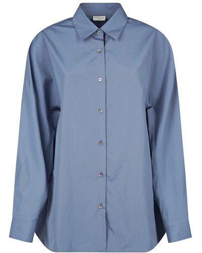 Dries Van Noten Casio Buttoned Long-sleeved Shirt - Blue
