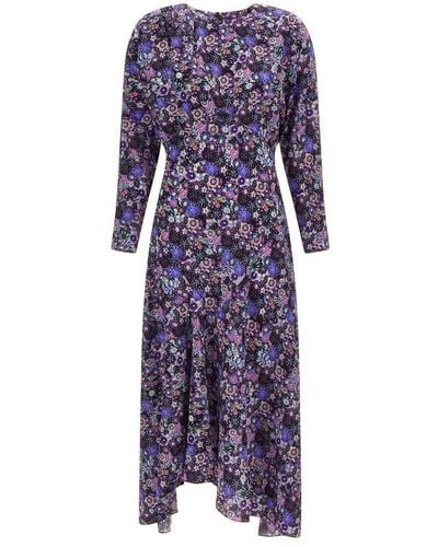 Isabel Marant Floral-printed Crewneck Maxi Dress - Purple