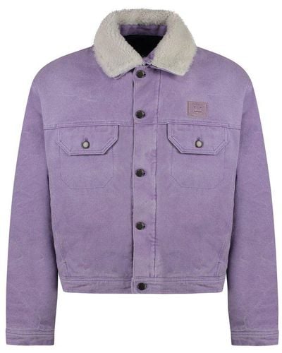 Acne Studios Buttoned Denim Jacket - Purple