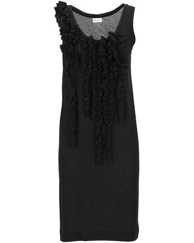 Dries Van Noten Ruffle Detailed Sleeveless Dress - Black
