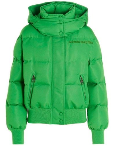 Alexander McQueen Hooded Puffer Jacket - Green