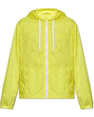 Versace Hooded Jacket, - Yellow
