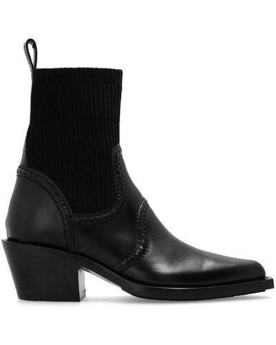 Chloé Nellie Heeled Ankle Boots - Black